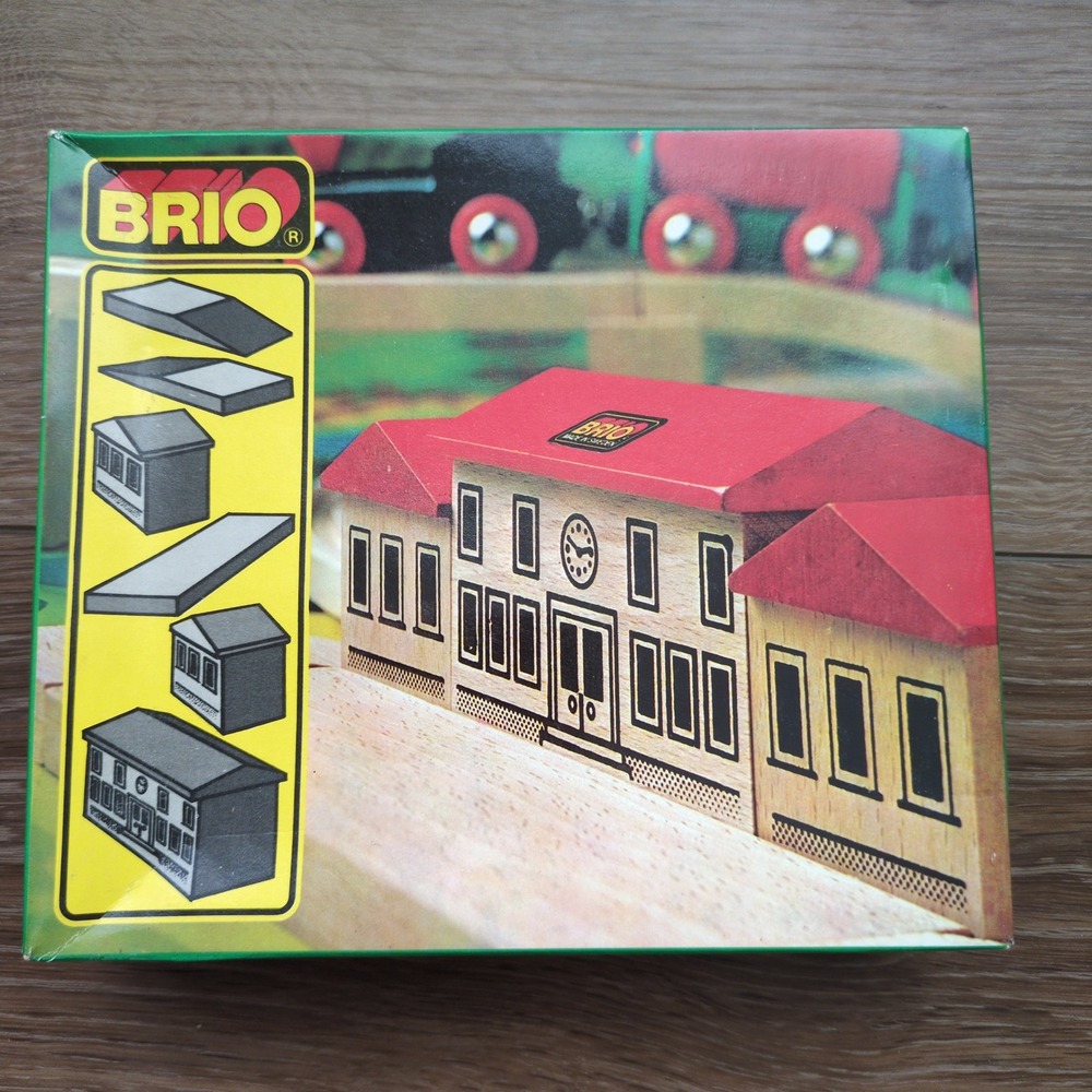SEALED Vtg Brio Wooden Train Station Set 33367 Building Wood NEW COMPLETE